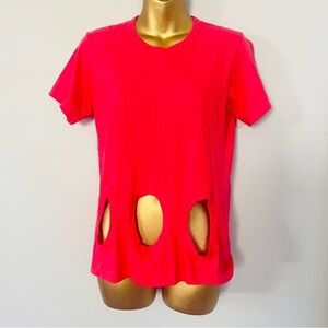 Vibrant Pink Cut-Out Women's Tee